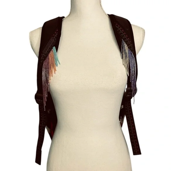 Sprayground African Intelligence AI Sandflower Backpack Stars Beads Black - Picture 10 of 11